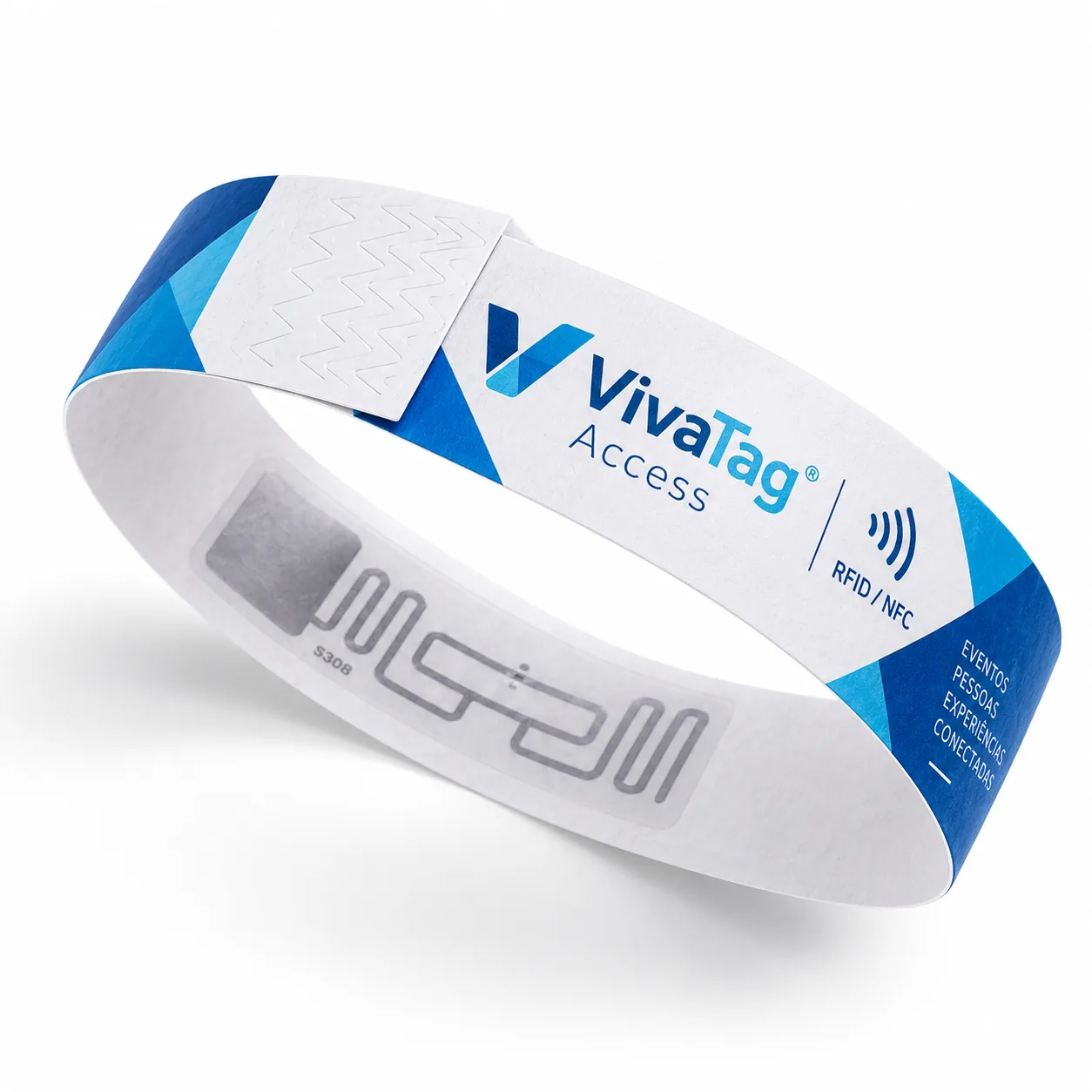 Foto 2 de 3 — Pulseira Tyvek Ajustável RFID/NFC Vixcard — Vixcard
