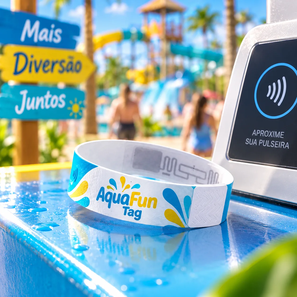 Foto 3 de 3 — Pulseira Tyvek Ajustável RFID/NFC Vixcard — Vixcard