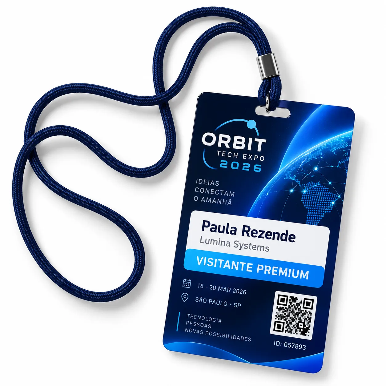 Foto 3 de 3 — Credencial de Evento + Cordão Rabo de Rato Vixcard — Vixcard