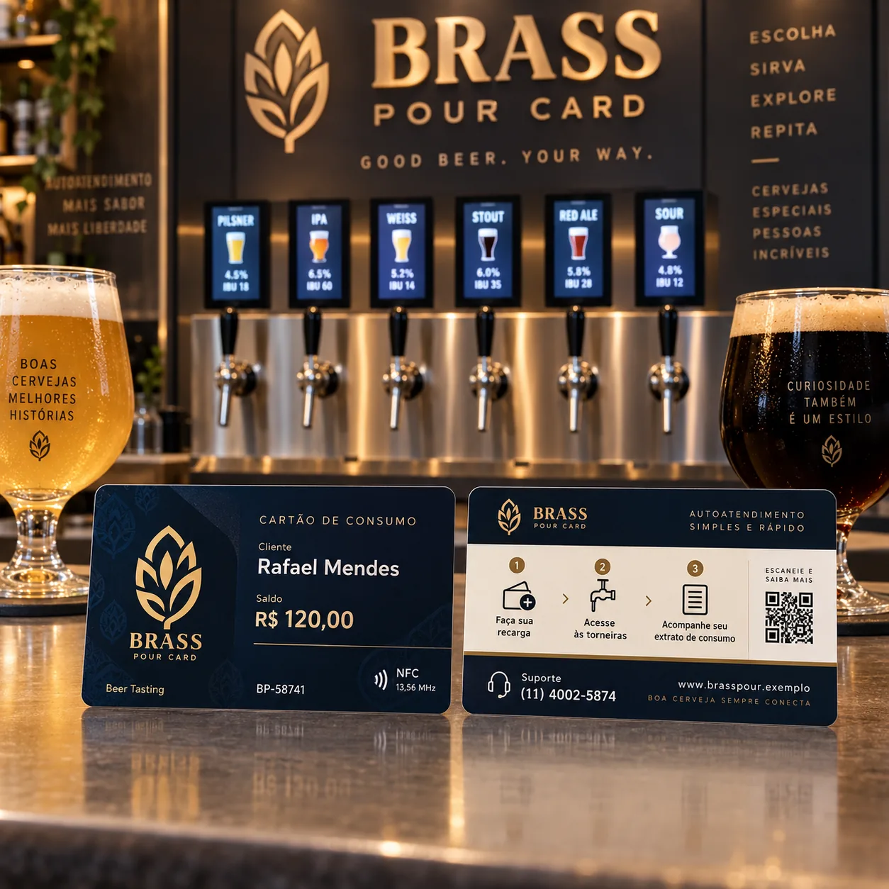 Foto 2 de 4 — Cartão Autosserviço de Chopp NFC/RFID Vixcard — Vixcard