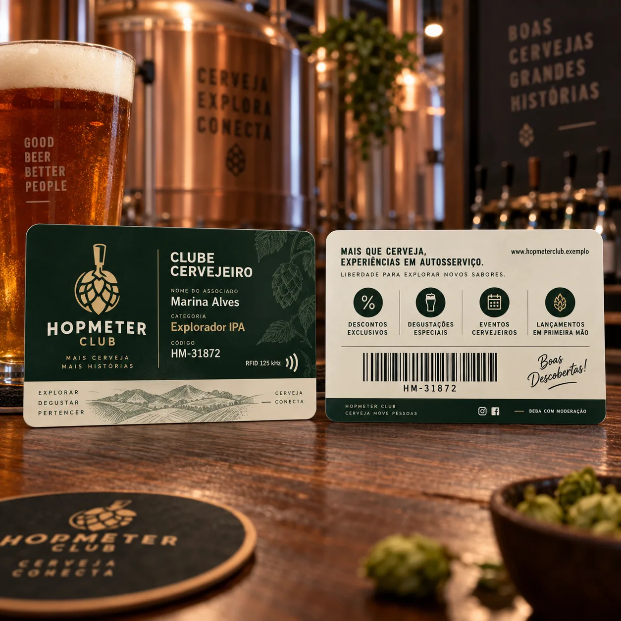 Foto 1 de 4 — Cartão Autosserviço de Chopp NFC/RFID Vixcard — Vixcard