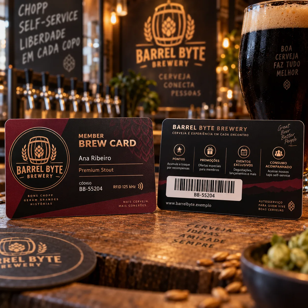 Foto 3 de 4 — Cartão Autosserviço de Chopp NFC/RFID Vixcard — Vixcard
