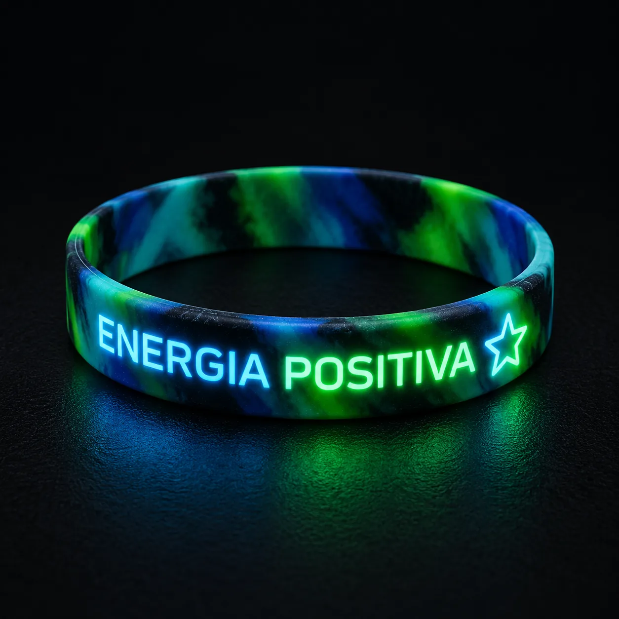 Foto 2 de 2 — Pulseira de Silicone Glow-in-Dark Lisa Vixcard — Vixcard
