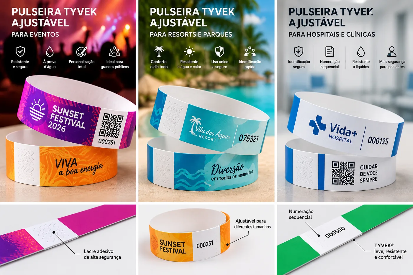 Foto de Pulseira Tyvek para Eventos Vixcard — Vixcard