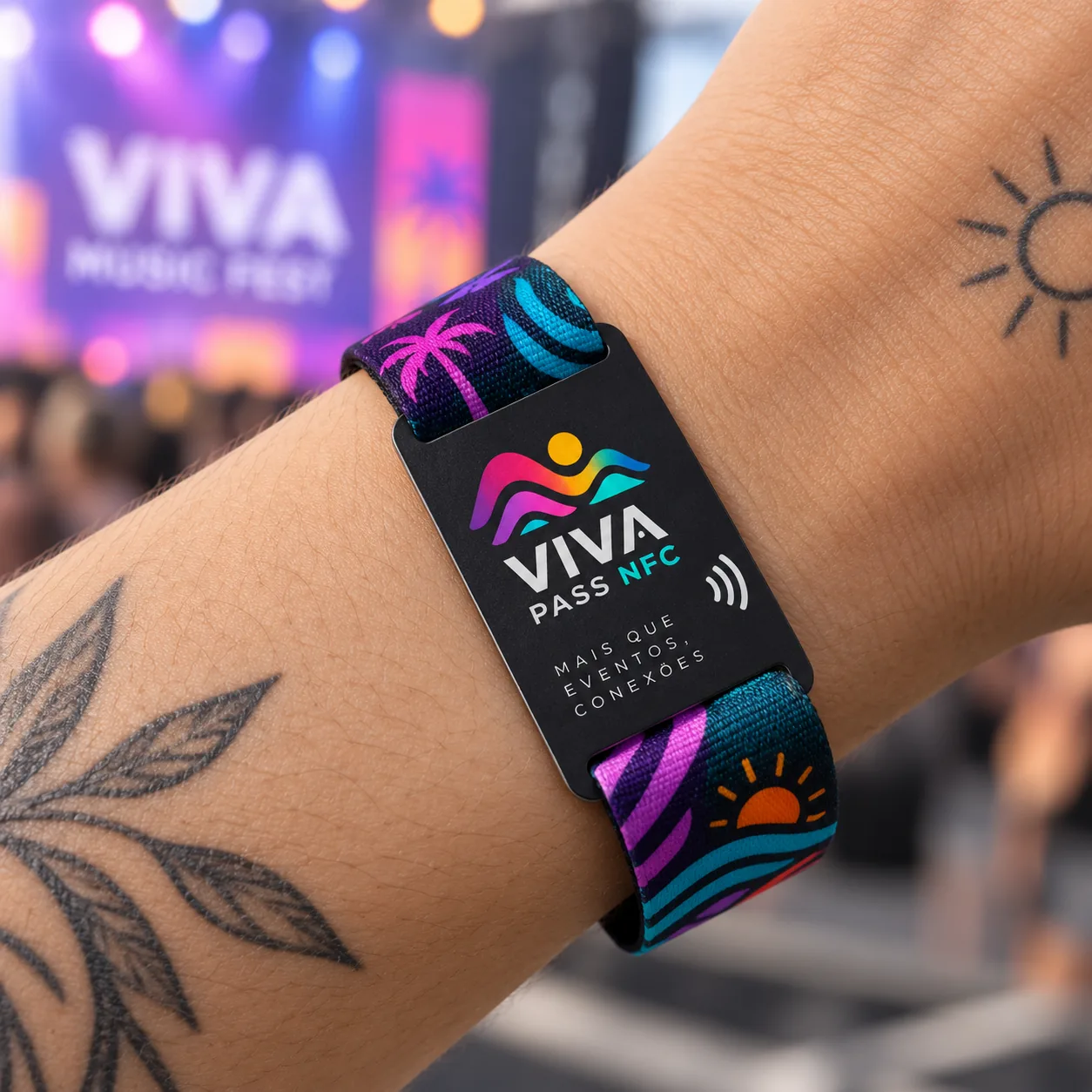 Foto 2 de 2 — Pulseira de Tecido com Chip NFC Vixcard — Vixcard