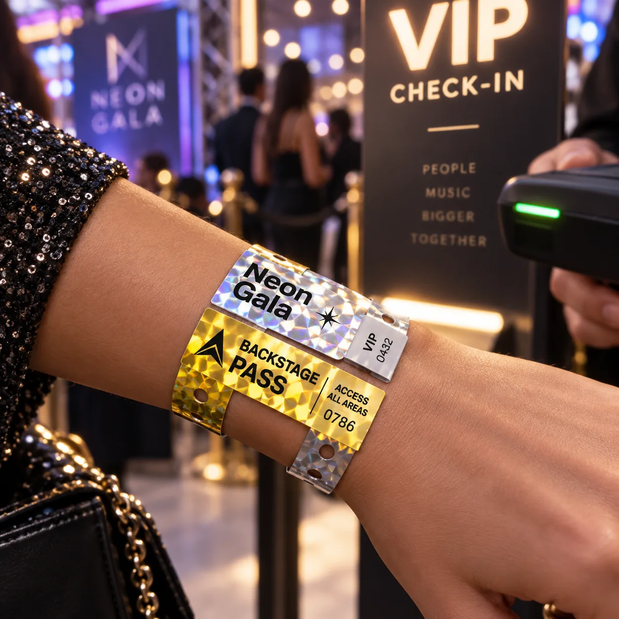 Foto 2 de 3 — Pulseira Silicone Holográfica Vixcard — Vixcard