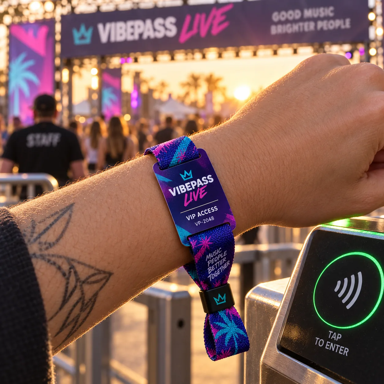 Foto 2 de 4 — Pulseira de Tecido Ajustável + Tag RFID/NFC Vixcard — Vixcard